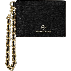 Michael Kors Korthållare Michael Kors Small Pebbled Leather Chain Card Case - Black