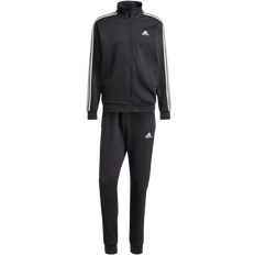 adidas Basic 3-Stripes Fleece Tracksuit - Black