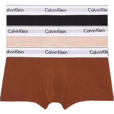 Calvin Klein Dam Kalsonger Calvin Klein Modern Cotton Stretch Natural Low Rise Trunks 3 pack - Black/Warm Bronze/Cedar
