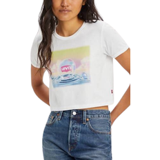 Bomull - Dam - Korta klänningar T-shirts Levi's Homeroom T-shirt with Print - Bubble Bw Bright White/White