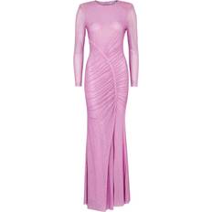 14 - Enfärgade - Långa klänningar Self-Portrait Rhinestone Mesh Maxi Dress - Pink