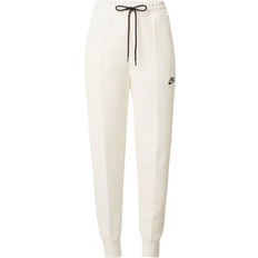 Nike Dam - Ekologiskt material Kläder Nike Women's Sportswear Tech Fleece Mid-Rise Joggers - Pale Ivory/Black