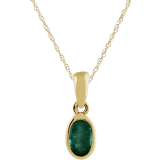 Gemondo Classic Oval Pendant - Gold/Emerald