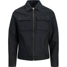 Jack & Jones Herr - Polyester Jackor Jack & Jones Rocky Payton Faux Leather Jacket - Black/Jet Black