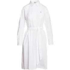 Tommy Hilfiger Essential Stripe Knee Length Shirt Dress - Optic White
