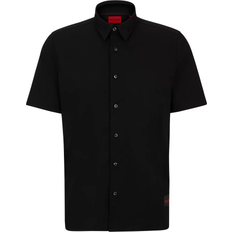 Hugo Boss Elastan/Lycra/Spandex - Herr Överdelar Hugo Boss Ebor Short Sleeve Shirt - Black