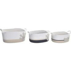Dkd Home Decor Basket Set White/Cream/Dark Grey Korg 60cm 3st