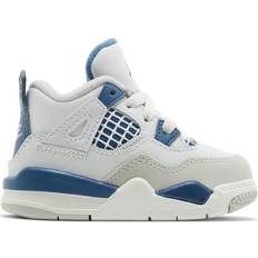 Nike Blåa Sneakers Barnskor Nike Air Jordan 4 Retro Industrial Blue TD - Off White/Neutral Grey/Military Blue