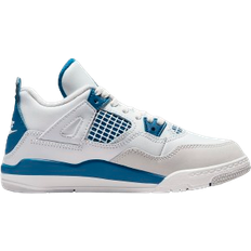 Nike Blåa Sneakers Barnskor Nike Air Jordan 4 Retro Industrial Blue PS - Off White/Neutral Grey/Military Blue