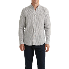 Morris Douglas Linen Stripe Shirt Classic Fit - Blue