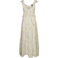 42 - Blommiga - Långa klänningar Vero Moda Josie Long Dress - Grey/Birch