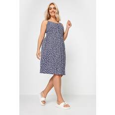 Yours Curve Navy Ditsy Floral Print Strappy Sundress