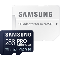 Samsung 256 GB Minneskort & USB-minnen Samsung PRO Ultimate MicroSDXC Class 10 UHS-I U3 V30 A2 200/130MB/s 256GB +Adapter