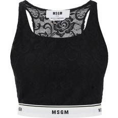 MSGM Sports Bra In Lace With Logoed Band