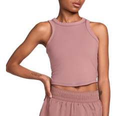 20 - Dam - Återvunnet material T-shirts & Linnen Nike Women's One Fitted Dri Fit Cropped Tank Top - Smokey Mauve/Black