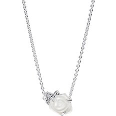 Pandora Dam Halsband Pandora Bloom Collier Necklace - Silver/White/Transparent