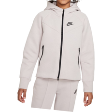 Nike Older Kid's Sportswear Tech Fleece Zip Up Hoodie - Platinum Violet/Black/Black