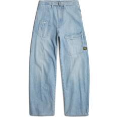 Dam - Lös Jeans AJUSA Belted Cargo Loose Jeans - Sun Faded Blue Mist