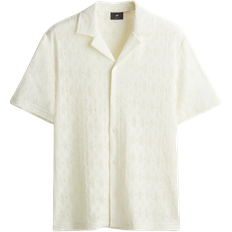 Herr Skjortor H&M Lace Regular Fit Resort Shirt - White
