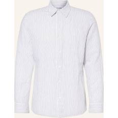 Calvin Klein Linne Skjortor Calvin Klein Striped Blend Classic Button-Down Shirt White
