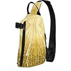 WURTON Witch Hat Print Travel Crossbody Backpack Bag - Gold