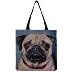 Shein Handväskor Shein PrintVovage Cute Dog Printed Large Capacity Canvas Tote Bag, Travel Beach Bag, Fashion Handbag, -Friendly Reusable Shopping Bag