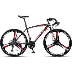 Racercyklar - Svarta Landsvägscyklar TiLLOw 700C Wheels 21/24/27/30 Speed Road Bike 2024 - Black Red Unisex