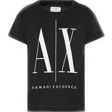 Armani Dam Kläder Armani Exchange Icon Period Kvinna T-Shirt Svart
