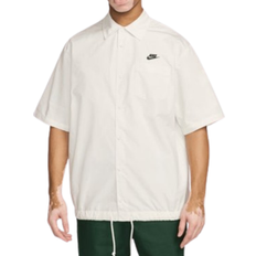 Nike Skjortor Nike Men's Club Short Sleeve Oxford Button Up Shirt - Sail/Black