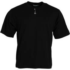 Dolce & Gabbana Bomull - Herr - Svarta T-shirts Dolce & Gabbana Black Embellished Cotton Crew Neck Men's T-shirt