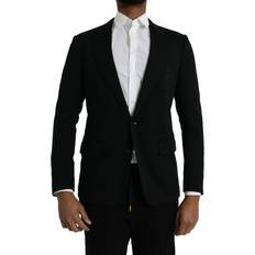 Dolce & Gabbana Herr Kostymer Dolce & Gabbana Black Wool Piece Single Breasted Men's Suit