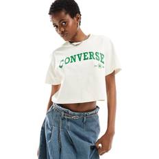 Converse Dam Överdelar Converse – Retro Chuck – Naturvit t-shirt kort design-Vit/a