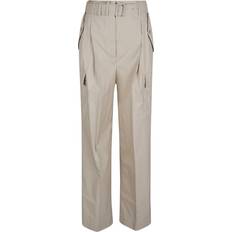 Prada Polyester Kläder Prada High-rise wide-leg cotton-blend cargo pants beige