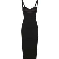 Dolce & Gabbana Enfärgade - Midiklänningar Dolce & Gabbana Jersey Mid Dress with Corset Style Bra Top - Black