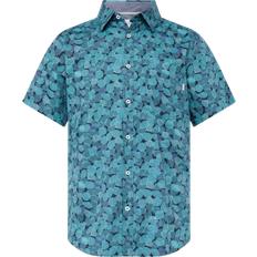 s.Oliver Men's Slim Fit Shirt - Marine/Cyanblau