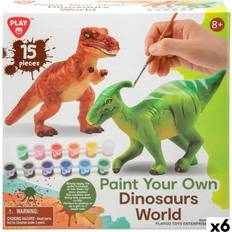 Playgo Plastleksaker Playgo Sæt 2 Dinosaurer 15 Dele 6 enheder 14,5 x 9,5 x 5 cm Dinosaurer Til maling