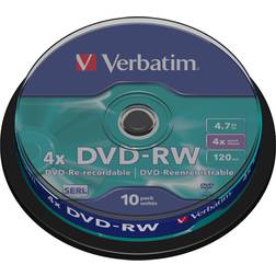 Verbatim DVD-RW 4.7GB 4x Spindle 10-Pack