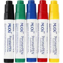Mucki Glass & Porcelain Markers 5-pack