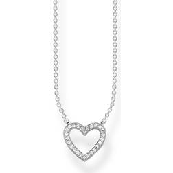 Thomas Sabo Open Heart Pave Necklace - Silver/Transparent