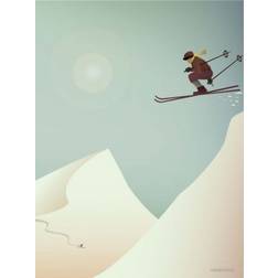 Vissevasse Skiing Poster 15x21cm