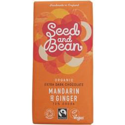 Seed and Bean Organic Mandarin and Ginger Dark Chocolate Bar 85g