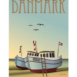 Vissevasse Denmark Fishing Boats Poster 50x70cm