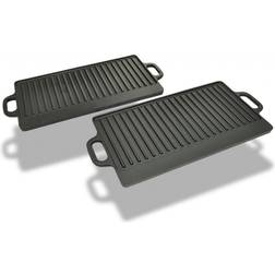 vidaXL Grill Plate Cast Iron Rever Set of 2 50127