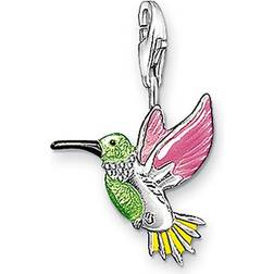 Thomas Sabo Colourful Hummingbird Charm Pendant - Silver/Multicolour