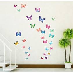 Decowall 30 Vibrant Butterflies Wall Stickers