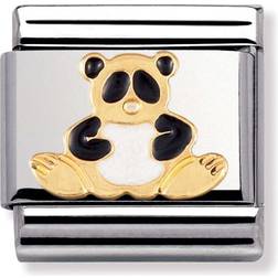Nomination Composable Classic Link Panda Charm - Silver/Gold/Black