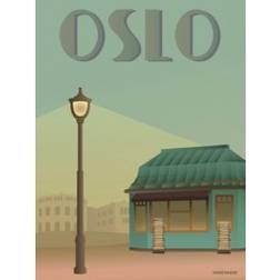 Vissevasse Oslo Newspaper Shop Poster 50x70cm