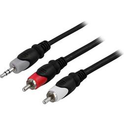 Deltaco AWG28 3.5mm - 2RCA 1m
