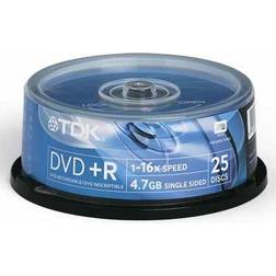 TDK DVD+R 4.7GB 16x Spindle 25-Pack
