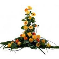 Blommor till begravning & kondoleanser Funeral Flowers Peach Stor bukett